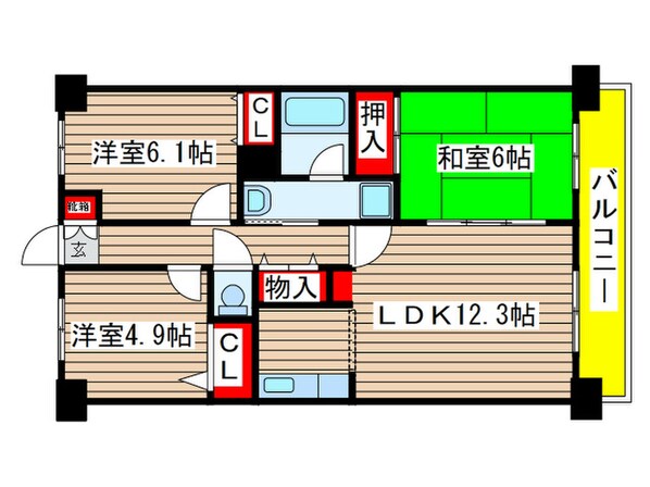 エスペランサ白子壱番館の物件間取画像